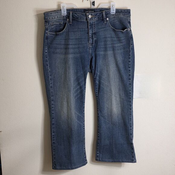 Lucky Brand Lolita Boot Jeans Women’s Size 16W Blue Medium Wash Denim - Picture 1 of 5